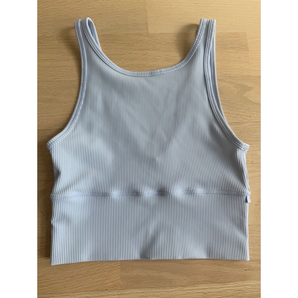 Lululemon Ribbed V-Neck Crop Tank Top Light Blue Activewear